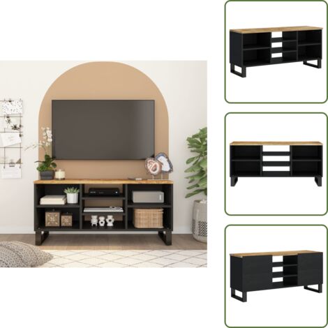 Mobile TV，Mobile Porta TV Salotto，Tavolino TV 100x33x46cm Legno Massello Mango e Legno Multistrato MCWN817028 MaisonChic