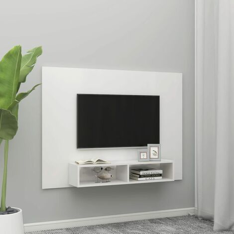 Porta TV sospeso 135 cm SIMETO grigio frontale liscio Senza