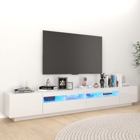 Mobile Porta Tv Moderno 260x41,4x46 bianco laccato BLOOM