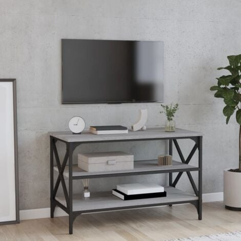 EASYCOMFORT Mobile porta TV in Legno con Ruote, Bianco, 80x40x40cm