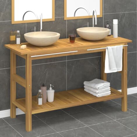 Lavabo Tondo Per Bagno In Marmo Naturale - Crema