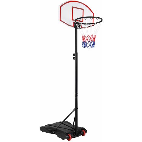 SPORTANA Mobiler Basketballkorb Höhenverstellbar 172-210cm 30kg Standfuß mit Transportrollen Basketballständer Ball Korb