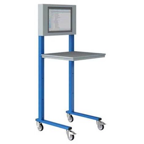 Mobiler Computerständer - 22-Zoll-Bildschirm - Industrieblau - W040010011-BI