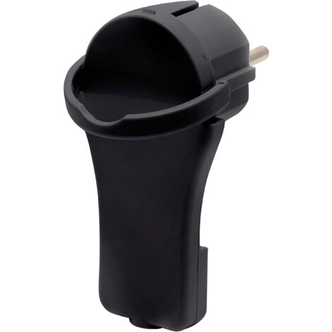Mobiler männlicher Flachstecker für H05VV-F-Kabel 3G1,0-1,5mm² SCHWARZ