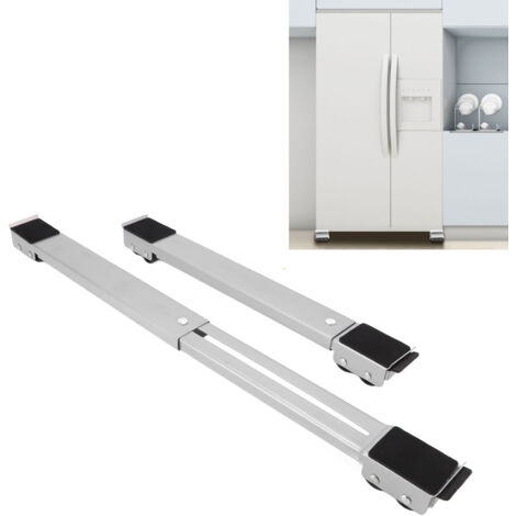 Mobiler Rollständer für Elektrogeräte, 2er-Set, silberfarben, Material: Eisen, Maße: 45 x 5 x 4 cm