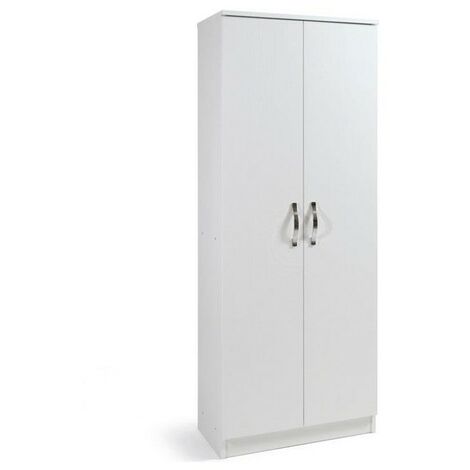 Mobiler weißer Schuhschrank mit zwei Mehrzwecktüren 6 Regale cm182x71x38