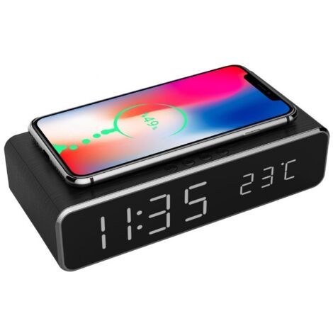 Mobiles Ladegerät WRL W/Dig Alarm/Uhr DAC-WPC-01 GEMBIRD