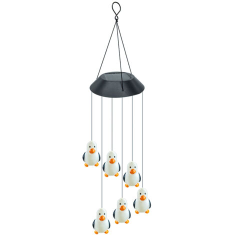 Mobiles Windspiel, solarbetrieben, farbwechselnd, beleuchtet, Heimdekoration, Geschenk, mehrfarbig, Metall/Kunststoff, 66 cm x 12 cm, 180 g