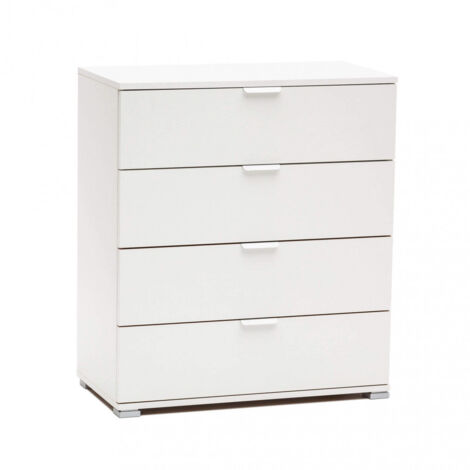 Mobiletto 4 Cassetti Bianca 75x38x85 h cm in Truciolare bilaminato Bianco