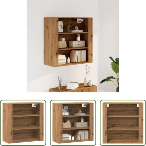 Mobiletto a parete -  Mobile a Parete Rovere Artigianale 80x33x80cm Legno Multistrato