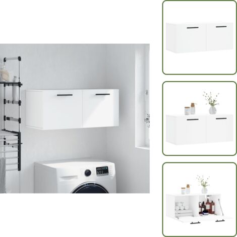 Mobiletto a parete - vidaXL Mobile a Parete Bianco 80x36,5x35 cm in Legno Multistrato - Armadio in legno