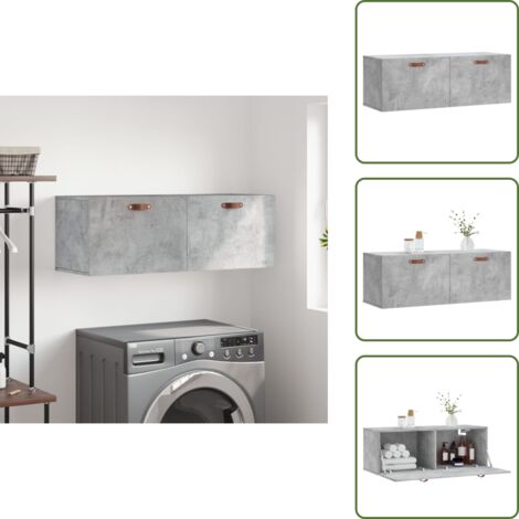 Mobiletto a parete - vidaXL Mobile a Parete Grigio Cemento 100x36,5x35 cm Legno Multistrato - Armadio in legno