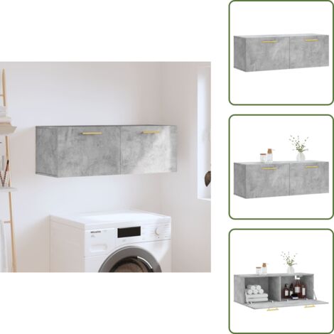 Mobiletto a parete - vidaXL Mobile a Parete Grigio Cemento 100x36,5x35 cm Legno Multistrato - Armadio in legno