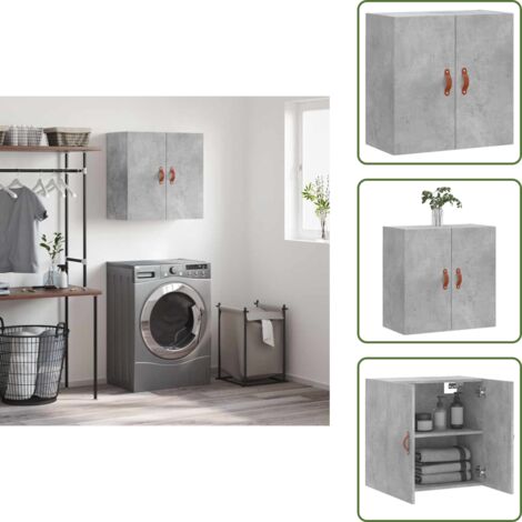Mobiletto a parete - vidaXL Mobile a Parete Grigio Cemento 60x31x60 cm in Legno Multistrato - Armadio in legno