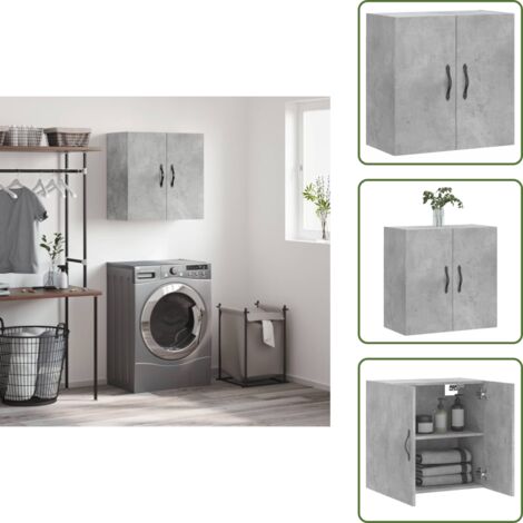 Mobiletto a parete - vidaXL Mobile a Parete Grigio Cemento 60x31x60 cm in Legno Multistrato - Armadio in legno