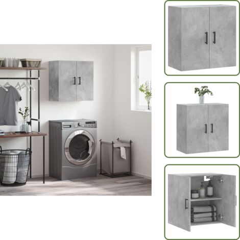 Mobiletto a parete - vidaXL Mobile a Parete Grigio Cemento 60x31x60 cm in Legno Multistrato - Armadio in legno