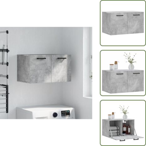 Mobiletto a parete - vidaXL Mobile a Parete Grigio Cemento 60x36,5x35 cm Legno Multistrato - Armadio in legno
