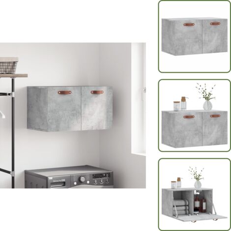 Mobiletto a parete - vidaXL Mobile a Parete Grigio Cemento 60x36,5x35 cm Legno Multistrato - Armadio in legno