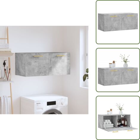 Mobiletto a parete - vidaXL Mobile a Parete Grigio Cemento 80x36,5x35 cm Legno Multistrato - Armadio in legno