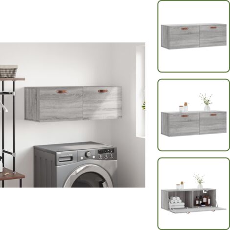 Mobiletto a parete - vidaXL Mobile a Parete Grigio Sonoma 100x36,5x35 cm Legno Multistrato - Armadio in legno