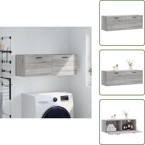 Mobiletto a parete - vidaXL Mobile a Parete Grigio Sonoma 100x36,5x35 cm Legno Multistrato - Armadio in legno