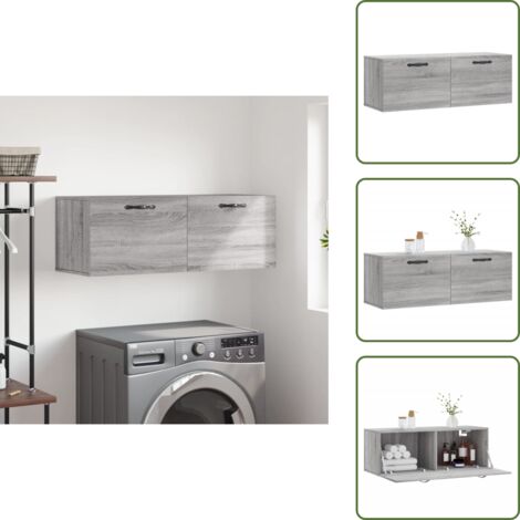 Mobiletto a parete - vidaXL Mobile a Parete Grigio Sonoma 100x36,5x35 cm Legno Multistrato - Armadio in legno