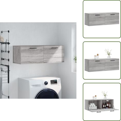 Mobiletto a parete - vidaXL Mobile a Parete Grigio Sonoma 100x36,5x35 cm Legno Multistrato - Armadio in legno
