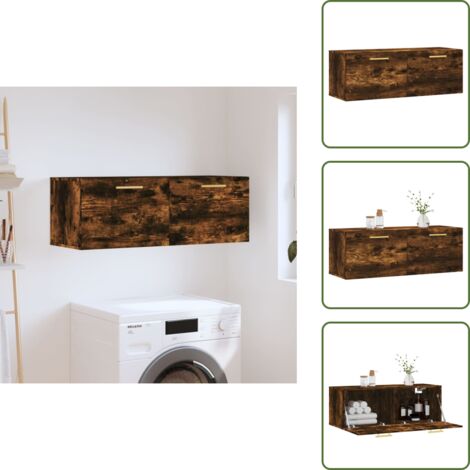 Mobiletto a parete - vidaXL Mobile a Parete Rovere Fumo 100x36,5x35 cm in Legno Multistrato - Armadio in legno