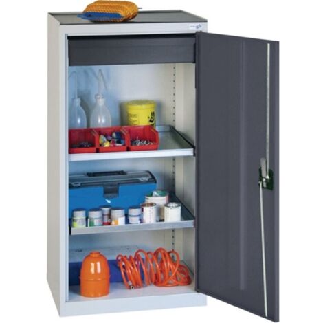 Mobiletto attrezzi/guardaroba H1000xL500xP500mm 1 cassetto, 2 ante grigio chiaro/grigio antracite