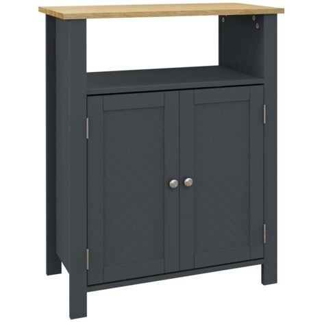MOBILETTO BAGNO A 3 RIPIANI IN MDF E TRUCIOLATO CON RIPIANO INTERNO REGOLABILE. 60X30X80.5 CM