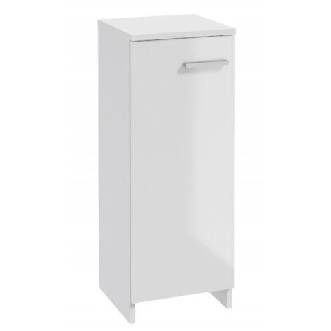 Mobiletto bagno Marlena stretto autoportante 79x30 cm, bianco lucido