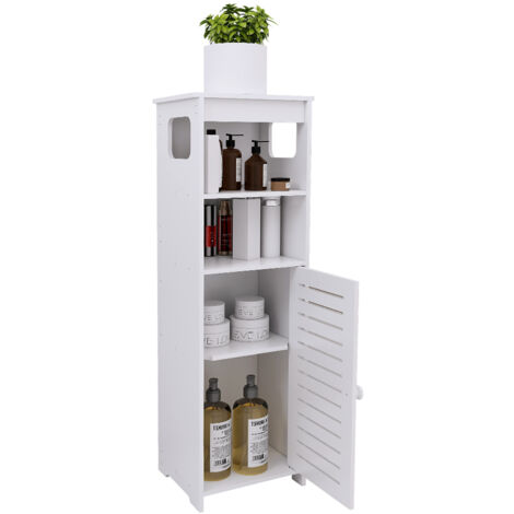 HALOYO Mobiletto bagno mobiletto base bagno mensola a muro mensola bagno con ante 24x20x75cm bianco