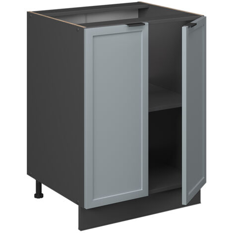 Mobiletto base cucina Fame-Line, Blu-grigio chiaro, 60 cm senza piano di lavoro, Vicco