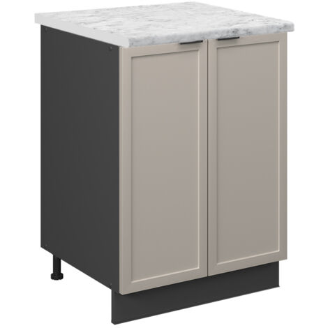 Mobiletto base cucina Fame-Line, GrigioBeige, 60 cm , PL Marmo, Vicco