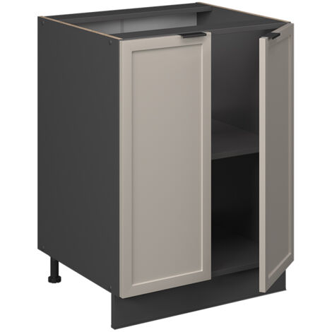 Mobiletto base cucina Fame-Line, GrigioBeige, 60 cm senza piano di lavoro, Vicco
