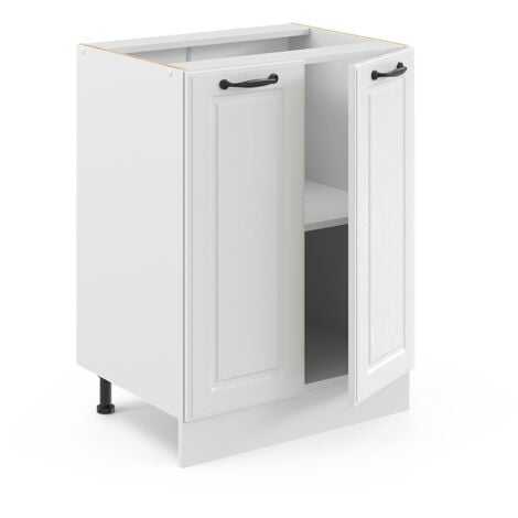 Mobiletto base cucina R-Line, Bianco casa di campagna, 60 cm senza piano di lavoro, Vicco