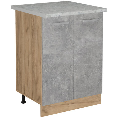 Mobiletto base cucina R-Line, Calcestruzzo, 60 cm PL Marmo, Vicco