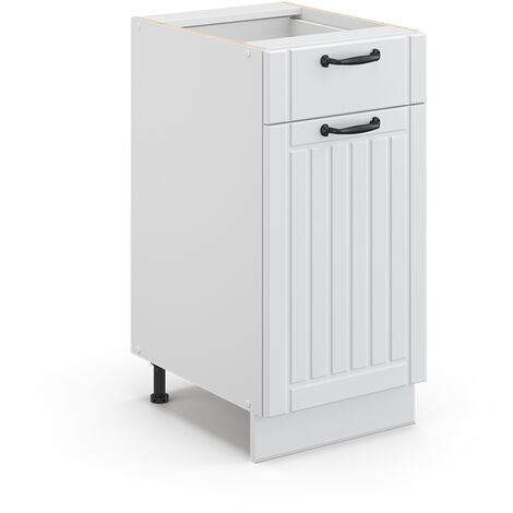 Mobiletto base per cucina Fame-Line, Bianco casa di campagna, 40 cm senza piano di lavoro, Vicco