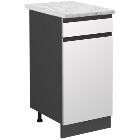 Mobiletto base per cucina R-Line, Bianco, 40 cm PL Marmo, Vicco