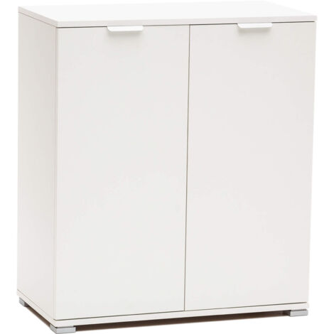 MOBILETTO BASIC A 2 ANTE BIANCO CON 2 RIPIANI 75 X 38 X H85 CM