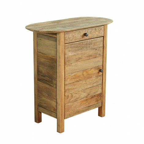 Mobiletto comodino in legno con anta e cassetto Farran