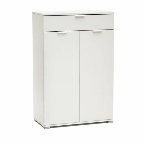 Mobiletto con 2 Anta e 1 Cassetto 75x38x112 h cm in Truciolare bilaminato Bianca