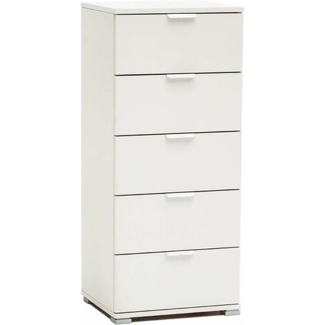 Mobiletto con 5 cassetti in legno nobilitato in varie tinte 45x38xH103 cm -  White