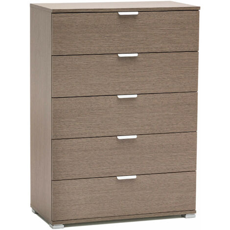Mobiletto con 5 cassetti in legno nobilitato in varie tinte 75x38xH103 cm -  DarkGray