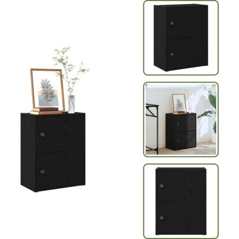 Mobiletto con ante - vidaXL Libreria Rovere Nero 40x24x52 cm in Legno Multistrato - Armadio in truciolato