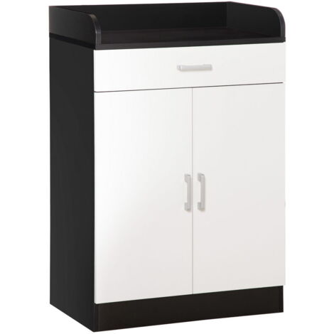 MOBILETTO CON CASSETTO E 2 ANTE 60X40X90CM IN COLORE BIANCO E NERO