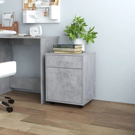 Giordanoshop - Mobiletto bagno salvaspazio 2 ripiani 1 Cassetto 40x30x89 cm in Legno Grigio