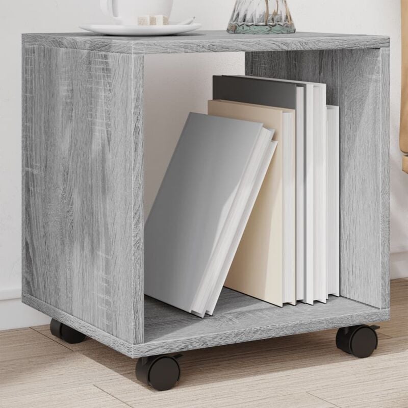 Mobiletto con Ruote Grigio Sonoma 37x33x42,5 cm in Truciolato