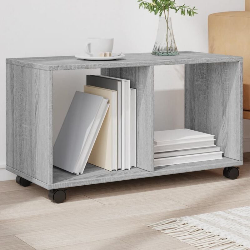 Mobiletto con Ruote Grigio Sonoma 72x33x42,5 cm in Truciolato