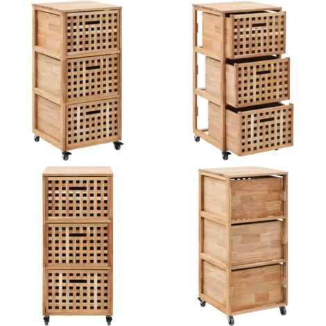 Mobiletto da Bagno 41x41x91 cm in Legno Massello di Noce - Armadietto da bagno - Cestelli per bagno